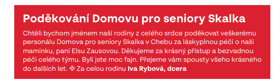 poděkování